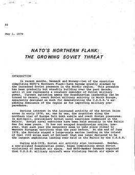 NATO's NORTHERN FLANK: the GROWING SOVIET THREAT.: