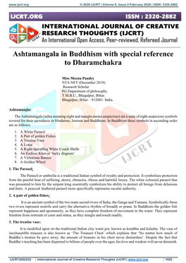 Ashtamangala in Buddhism with Special Reference to Dharamchakra