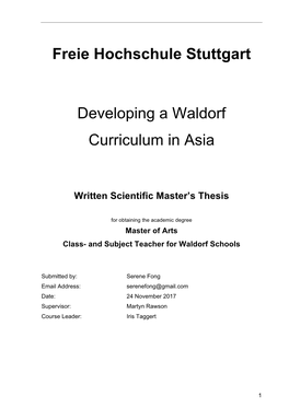 Developing a Waldorf Curriculum in Asia