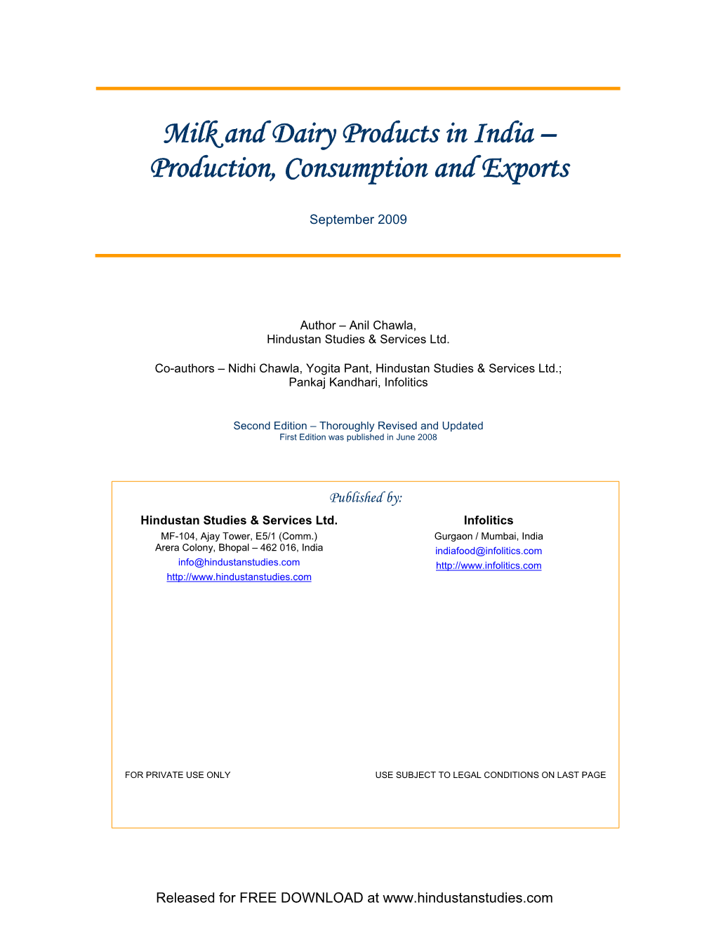 Milk & Dairy Products in India