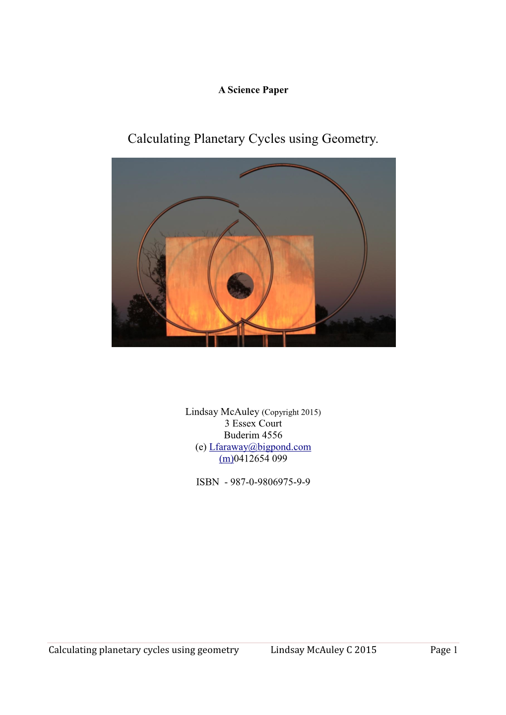Calculating Planetary Cycles Using Geometry