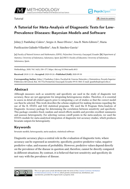 A Tutorial for Meta-Analysis of Diagnostic Tests for Low- Prevalence Diseases: Bayesian Models and Software