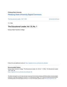 The Educational Leader, Vol. 20, No. 1