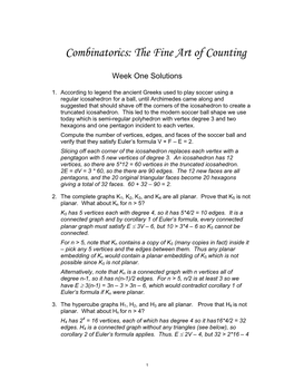 Combinatorics: the Fine Art of Counting | Week