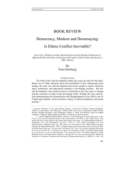 BOOK REVIEW Democracy, Markets and Doomsaying: Is Ethnic Conflict Inevitable?