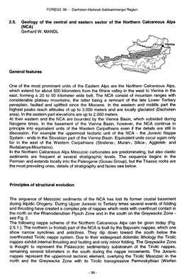 2.5. Geology of the Central and Eastern Sector of the Northern Calcareous Alps (NCA) Gerhard W