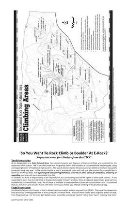 So You Want to Rock Climb Or Boulder at E-Rock?