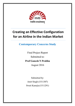 Creating an Effective Configuration for an Airline in the Indian Market