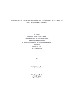 An Exploitable Theory: Thucydides' Trap Model Perceived By