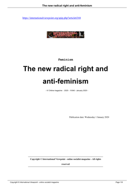 The New Radical Right and Anti-Feminism