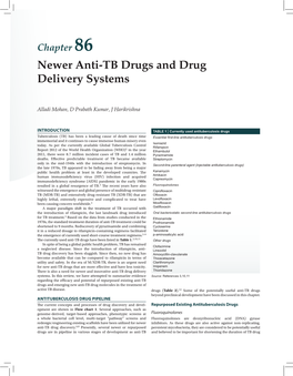 Newer Anti-TB Drugs and Drug Delivery Systems