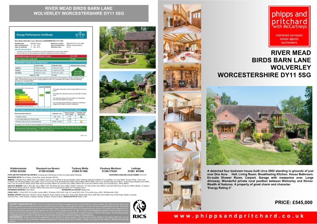 River Mead Birds Barn Lane Wolverley Worcestershire Dy11 5Sg