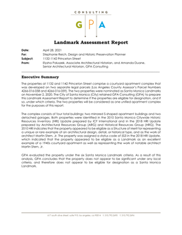 GPA Landmark Assessment Report, April 2021