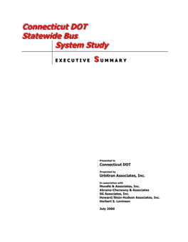 Connecticut DOT Statewide Bus System Study