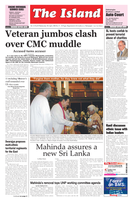 Mahinda Assures a New Sri Lanka