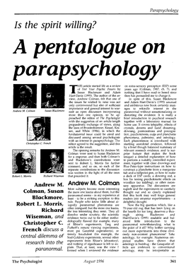 A Pentalogue on Parapsychology