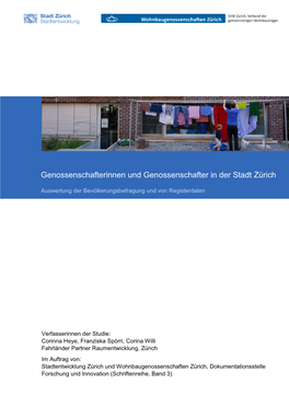 Genossenschafterinnen Und Genossenschafter in Der Stadt Zürich