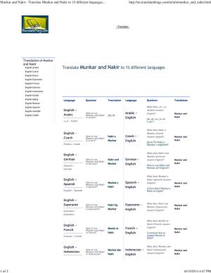 Munkar and Nakir - Translate Munkar and Nakir to 15 Different Languages