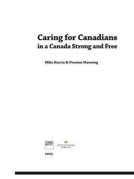 Caring for Canadians in a Canada Strong and Free