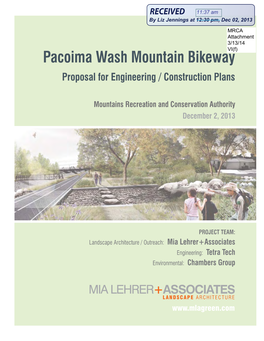 Pacoima Wash Mountain Bikeway Proposal for Engineering / Construction Plans