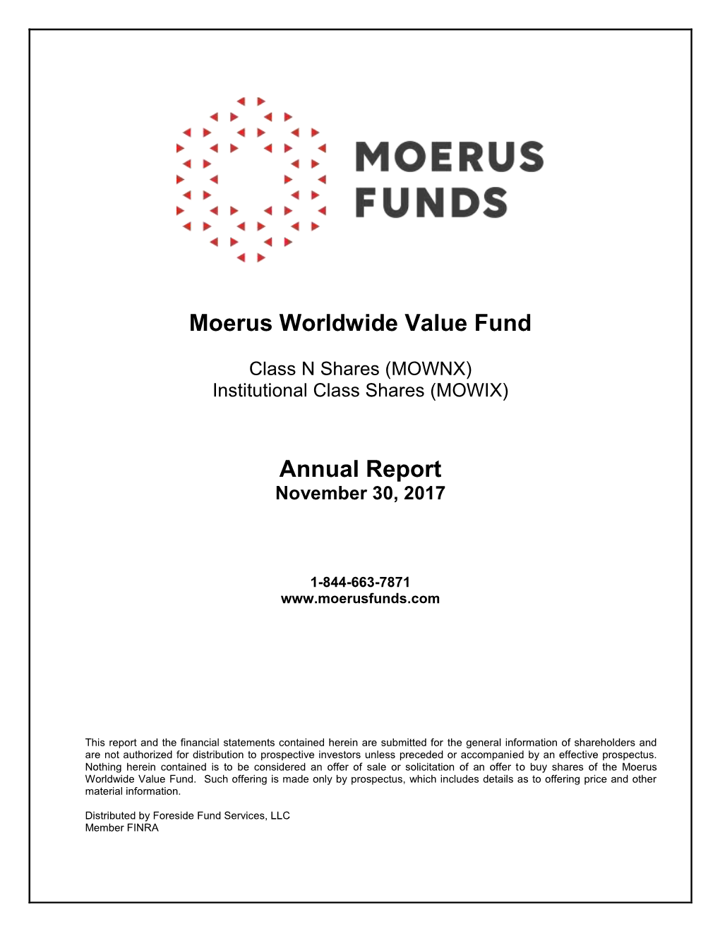 Moerus Worldwide Value Fund Annual Report