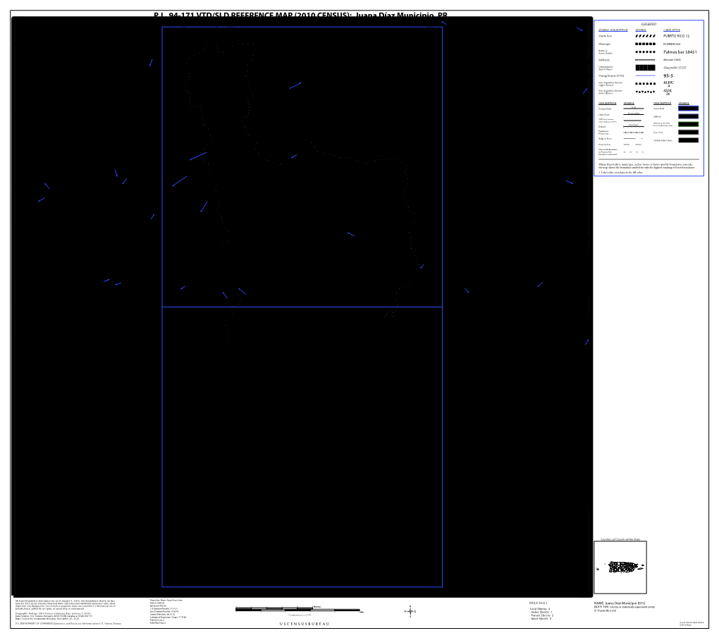 P.L. 94-171 VTD/SLD REFERENCE MAP (2010 CENSUS): Juana Díaz Municipio, PR 66.316479W