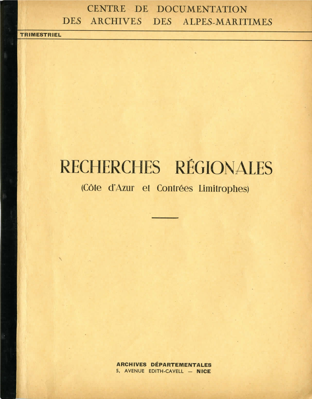 Recherches Régionales N°64