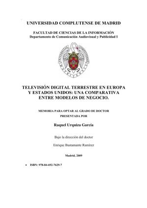 Televisión Digital Terrestre En Europa Y Estados Unidos: Una Comparativa Entre Modelos De Negocio