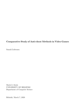 Comparative Study of Anti-Cheat Methods in Video Games