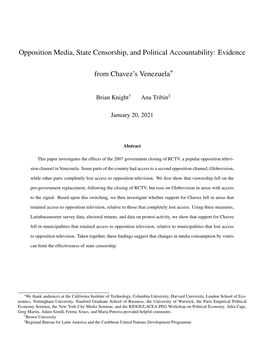 Opposition Media, State Censorship, and Political Accountability: Evidence