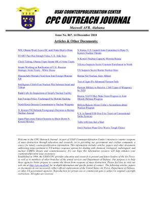 USAF Counterproliferation Center CPC Outreach Journal #867