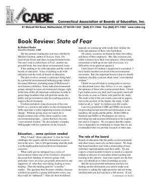 State of Fear by Robert Rader Depends on Coming up with Results That Validate the Executive Director, CABE Work and Opinions of Those Who Fund Them