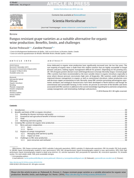 Fungus Resistant Grape Varieties As a Suitable Alternative for Organic