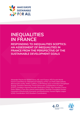 Inequalities in France Responding to Inequalities Sceptics: an Assessment of Inequalities in France from the Perspective of the Sustainable Development Goals