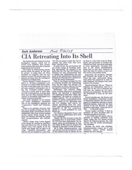 CIA Retreating Into Its Shell