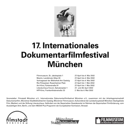17. Internationales Dokumentarfilmfestival München