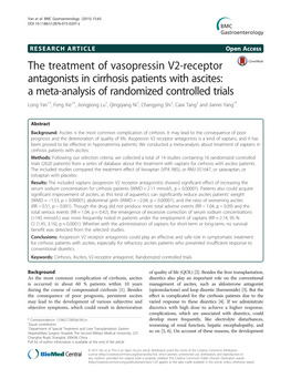 The Treatment of Vasopressin V2-Receptor Antagonists in Cirrhosis Patients with Ascites