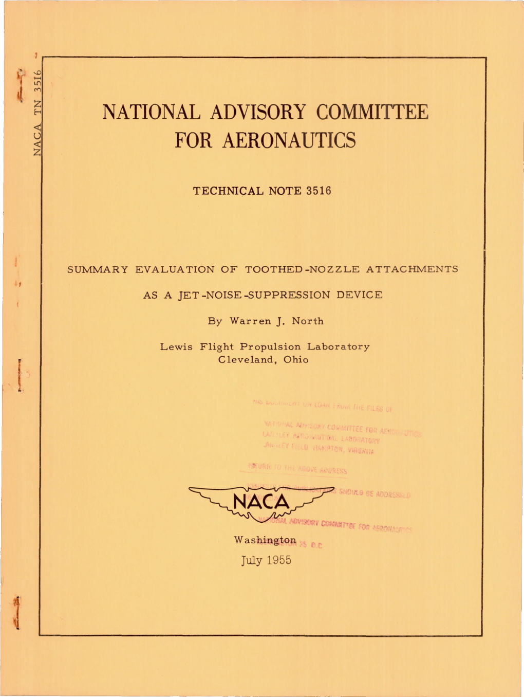 National Advisory Committee for Aeronautics