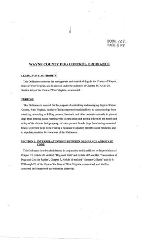 Page 5 '+.~ Wayne County Dog Control