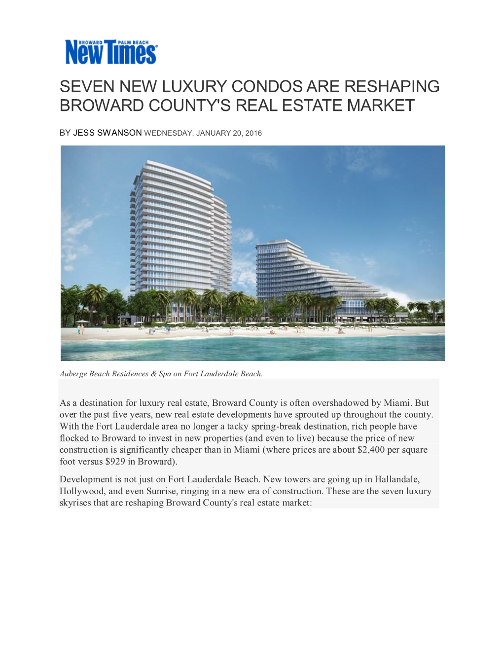 Seven New Luxury Condos Are Reshaping Broward County's Real Estate Market