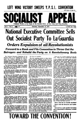 National Executive Committee Sells out Socialist Party