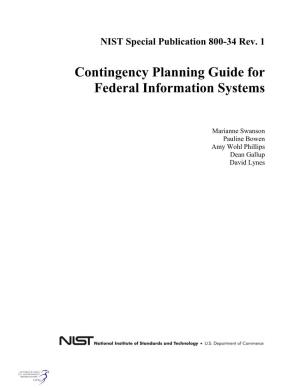 Contingency Planning Guide for Federal Information Systems