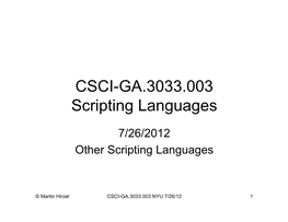 CSCI-GA.3033.003 Scripting Languages