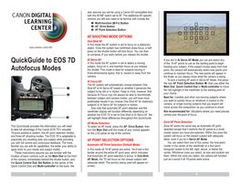 Quickguide to EOS 7D Autofocus Modes