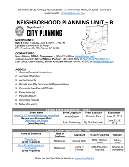 Neighborhood Planning Unit – B