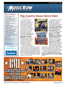 Pop Country Buoys Genre Stats