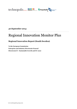 Regional Innovation Report (South Sweden)