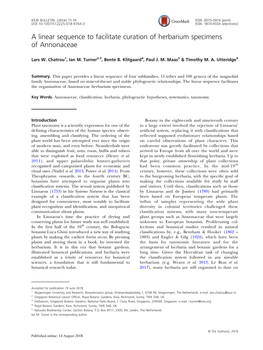 A Linear Sequence to Facilitate Curation of Herbarium Specimens of Annonaceae