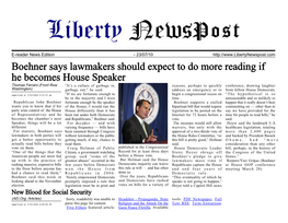 Boehner Says Lawmakers Should Expect to Do More Reading If He