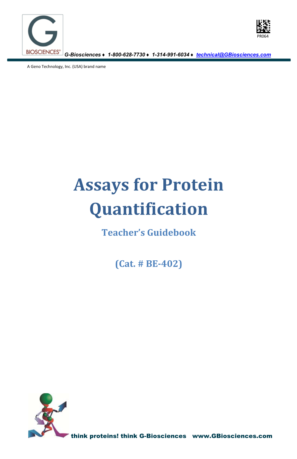 Assays for Protein Quantification Teacher’S Guidebook